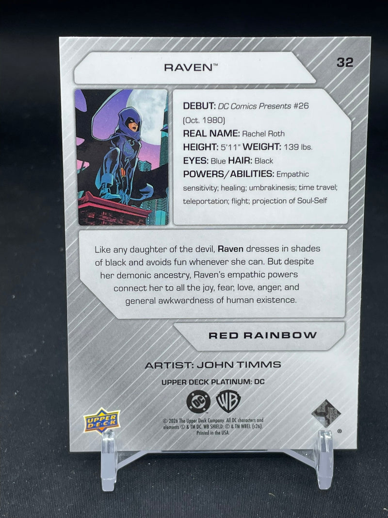 2026 UPPER DECK PLATINUM DC - RED RAINBOW - RAVEN -