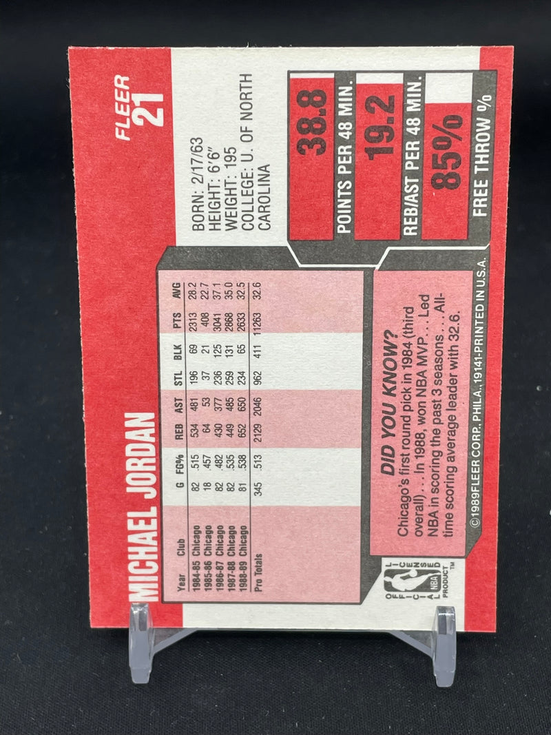 1989 FLEER - SCORING AVERAGE LEADER - M. JORDAN -