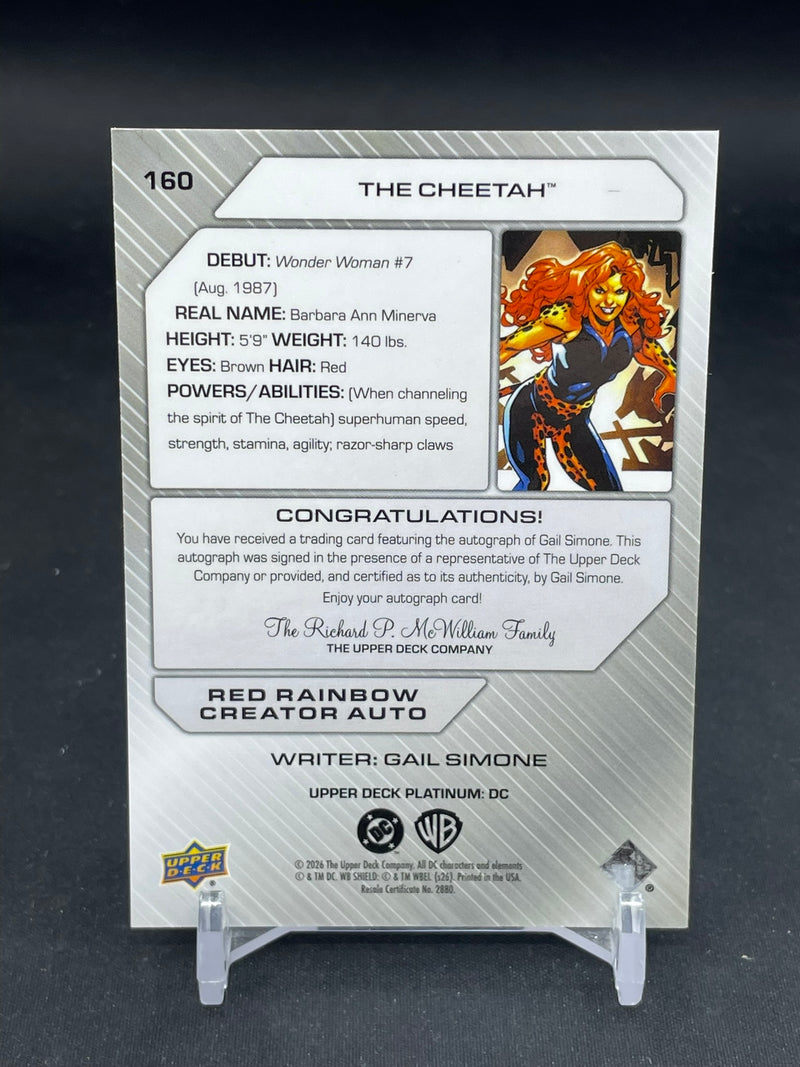 2026 UPPER DECK PLATINUM DC - RED RAINBOW CREATOR AUTO - THE CHEETAH -
