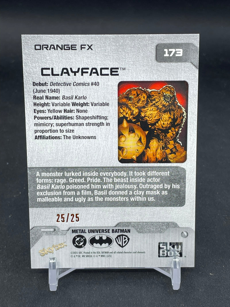 2025 UPPER DECK SKYBOX METAL UNIVERSE - ORANGE FX - CLAYFACE - #173 - #'D/25