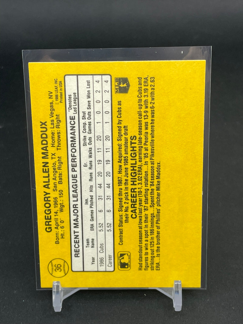 1986 DONRUSS - RATED ROOKIE - G. MADDUX -