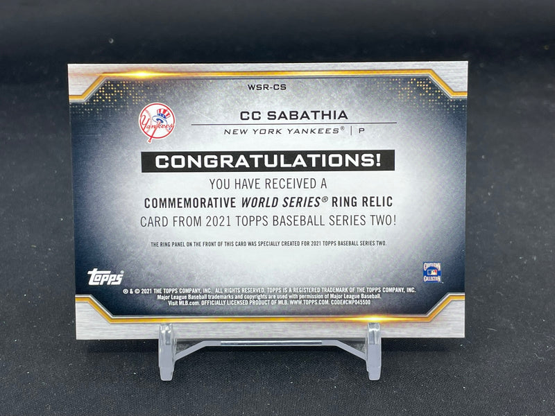 2021 TOPPS SERIES TWO - COMMEMORATIVE WORLD SERIES RING RELIC - C. SAVATHIA -