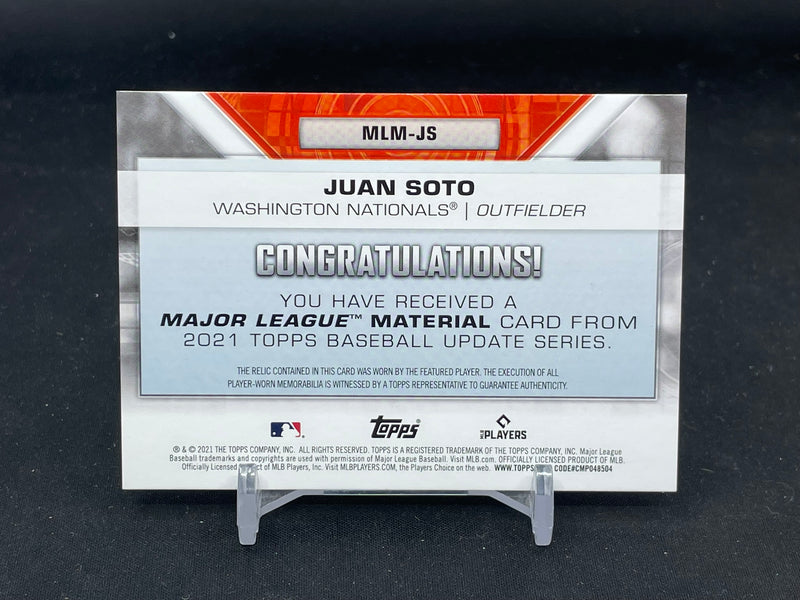 2021 TOPPS UPDATE - MAJOR LEAGUE MATERIAL - J. SOTO -