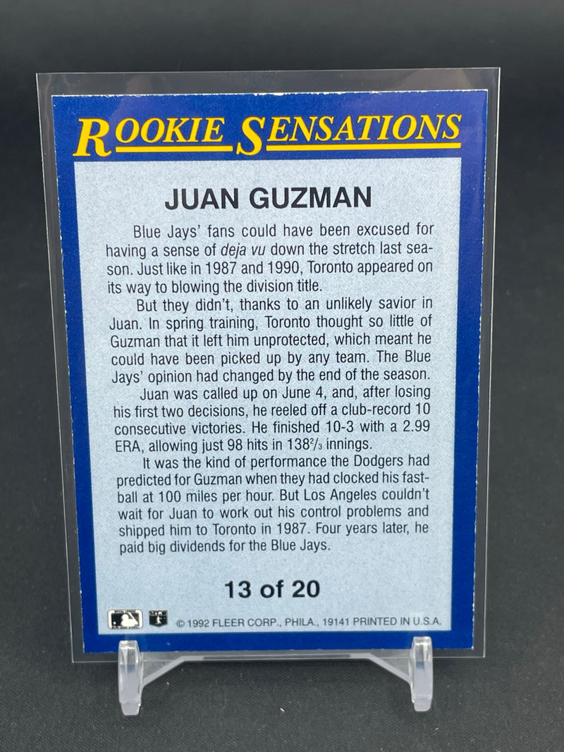 1992 FLEER - ROOKIE SENSATIONS - J. GUZMAN -