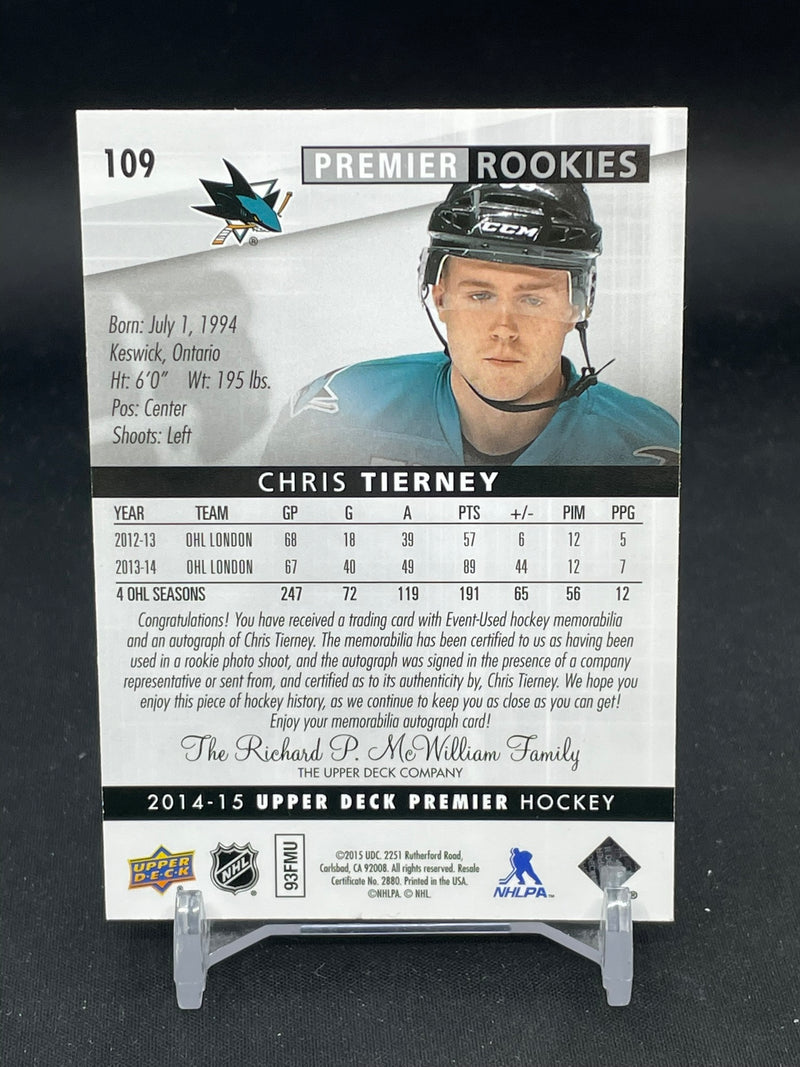 2014 UPPER DECK PREMIER - PREMIER ROOKIES AUTO PATCH - C. TIERNEY - #109 - #'D/299 - RELIC - AUTOGRAPH - RC