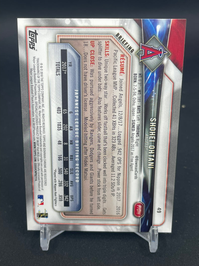 2018 TOPPS BOWMAN - S. OHTANI -