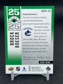 2018 UPPER DECK SERIES ONE - 25 UNDER 25 - B. BOESER - #U25-12 - #'D/250 - RELIC