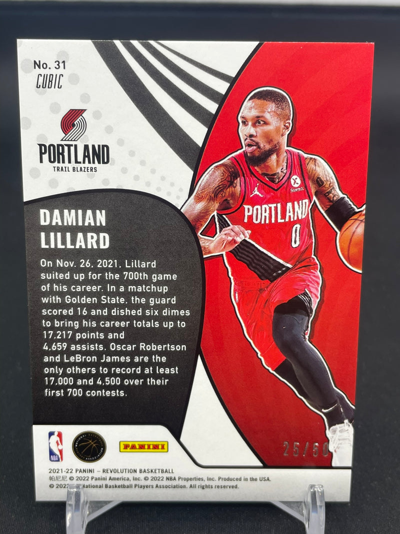 2021 PANINI REVOLUTION - CUBIC - D. LILLARD - #31 - #'D/50