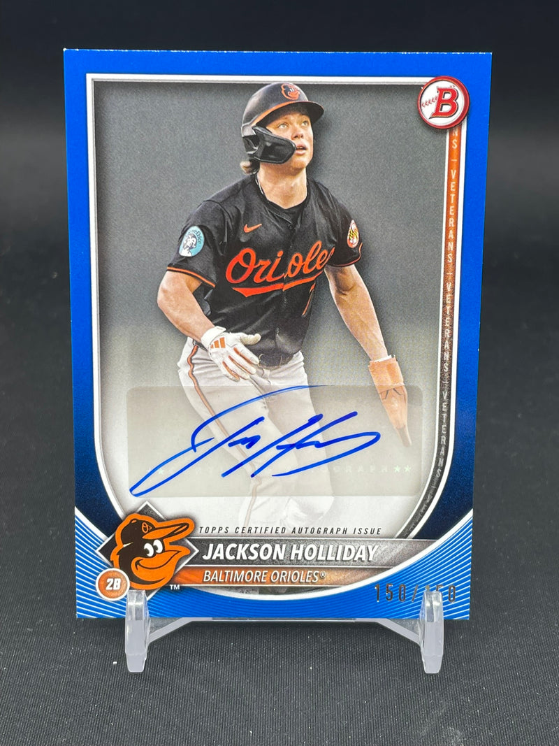 2025 TOPPS BOWMAN - BLUE - J. HOLLIDAY - #PRV-JH - #'D/150 - AUTOGRAPH