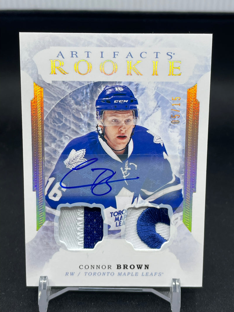 2016 UPPER DECK ARTIFACTS - GOLD - C. BROWN - #179 - #'D/15 - DUAL RELIC - AUTOGRAPH - RC