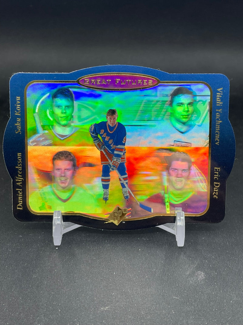 1996 UPPER DECK SPX - GREAT FUTURE - S. KOIVU . V, YACHMENEV / D. ALFREDSSON / E. DAZE -