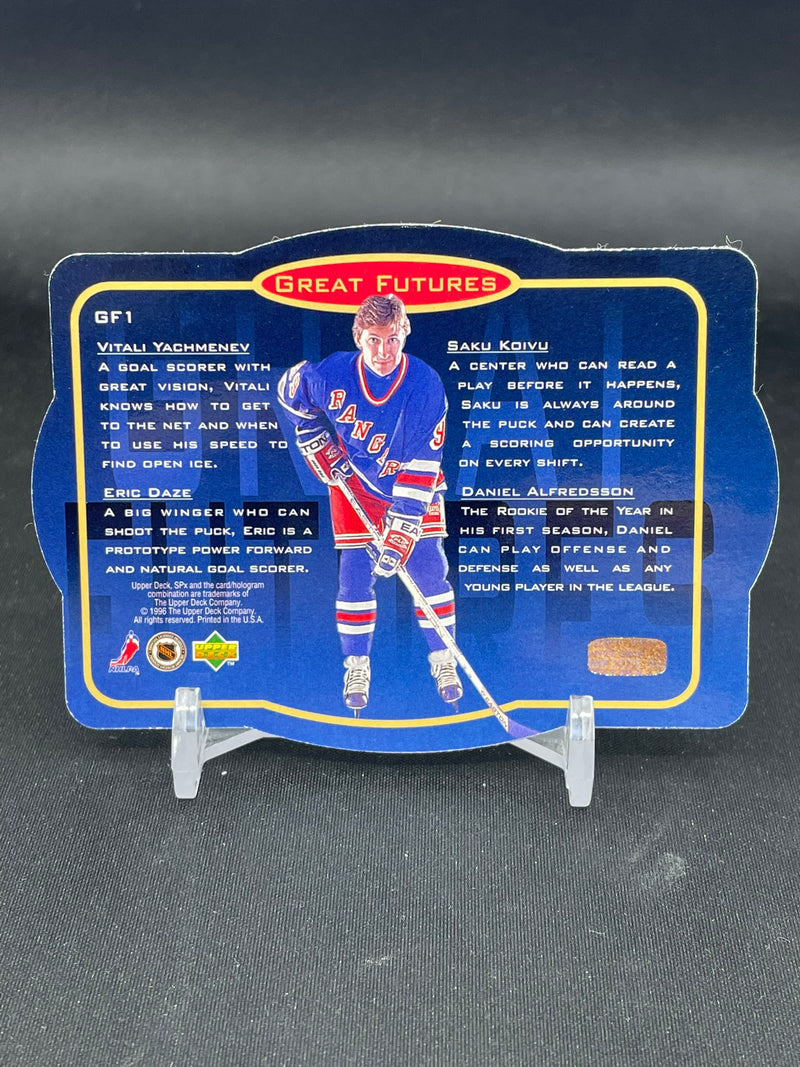 1996 UPPER DECK SPX - GREAT FUTURE - S. KOIVU . V, YACHMENEV / D. ALFREDSSON / E. DAZE -