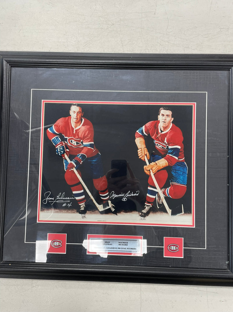 MAURICE RICHARD & JEAN BELIVEAU DUAL AUTOGRAPHED AND FRAMED PHOTO (SHIPPING NOT AVAILABLE)