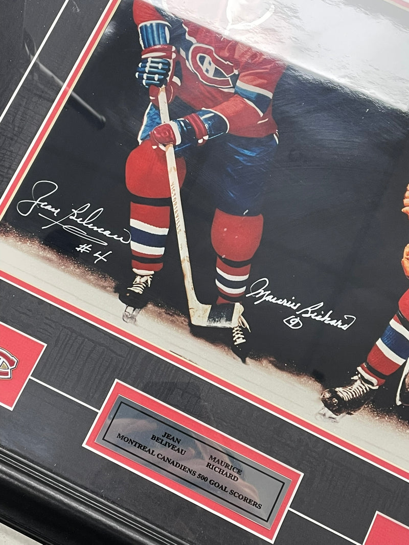 MAURICE RICHARD & JEAN BELIVEAU DUAL AUTOGRAPHED AND FRAMED PHOTO (SHIPPING NOT AVAILABLE)