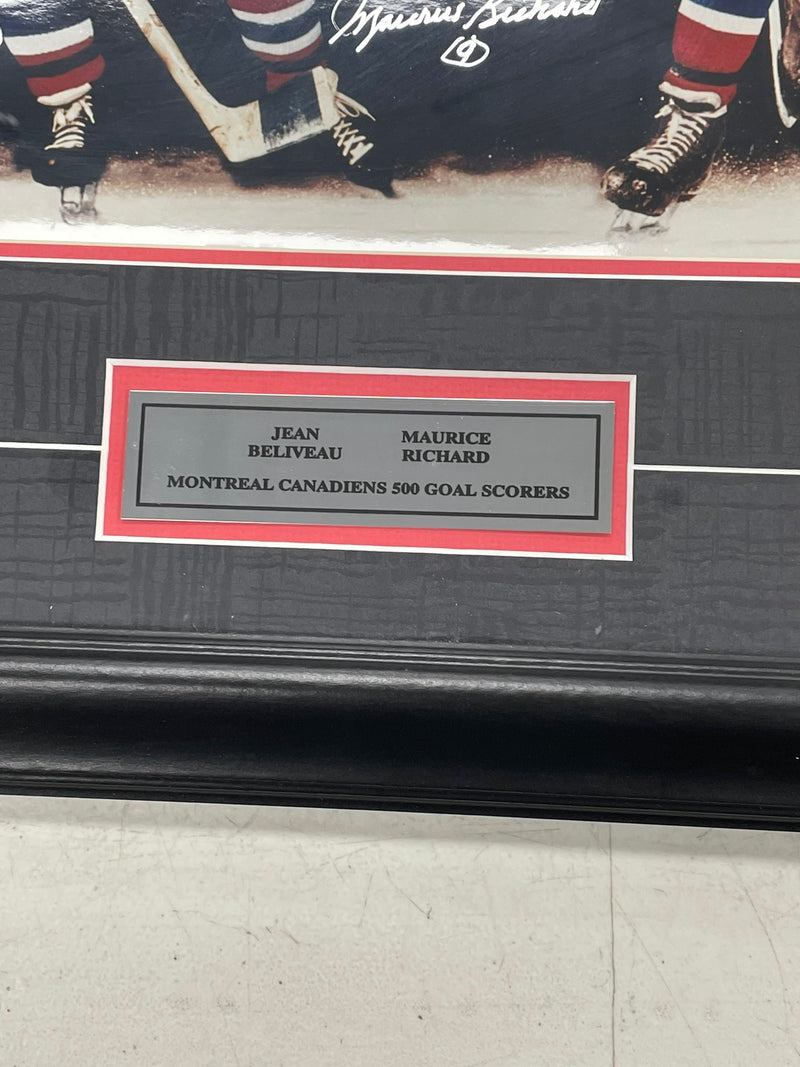 MAURICE RICHARD & JEAN BELIVEAU DUAL AUTOGRAPHED AND FRAMED PHOTO (SHIPPING NOT AVAILABLE)
