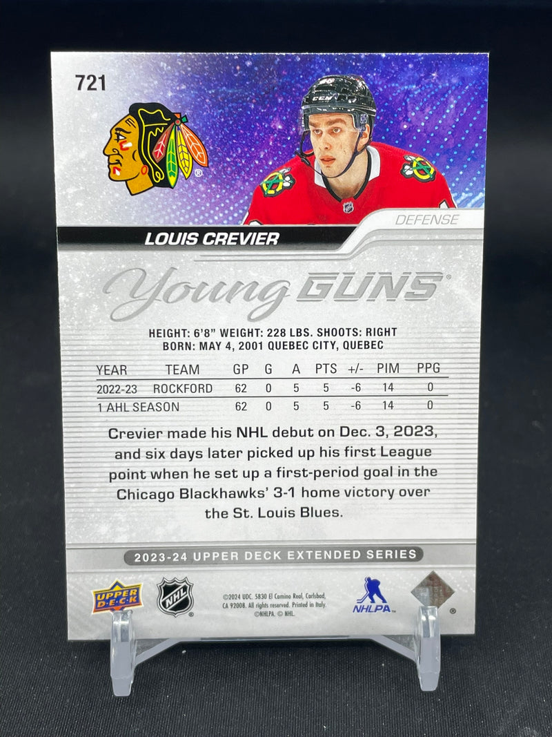 2023 UPPER DECK EXTENDED SERIES - DELUXE - YOUNG GUNS - L. CREVIER - #721 - #'D/250 - RC