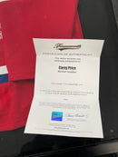 CAREY PRICE AUTOGRAPHED AND AUTHENTICATED FRAMED JERSEY