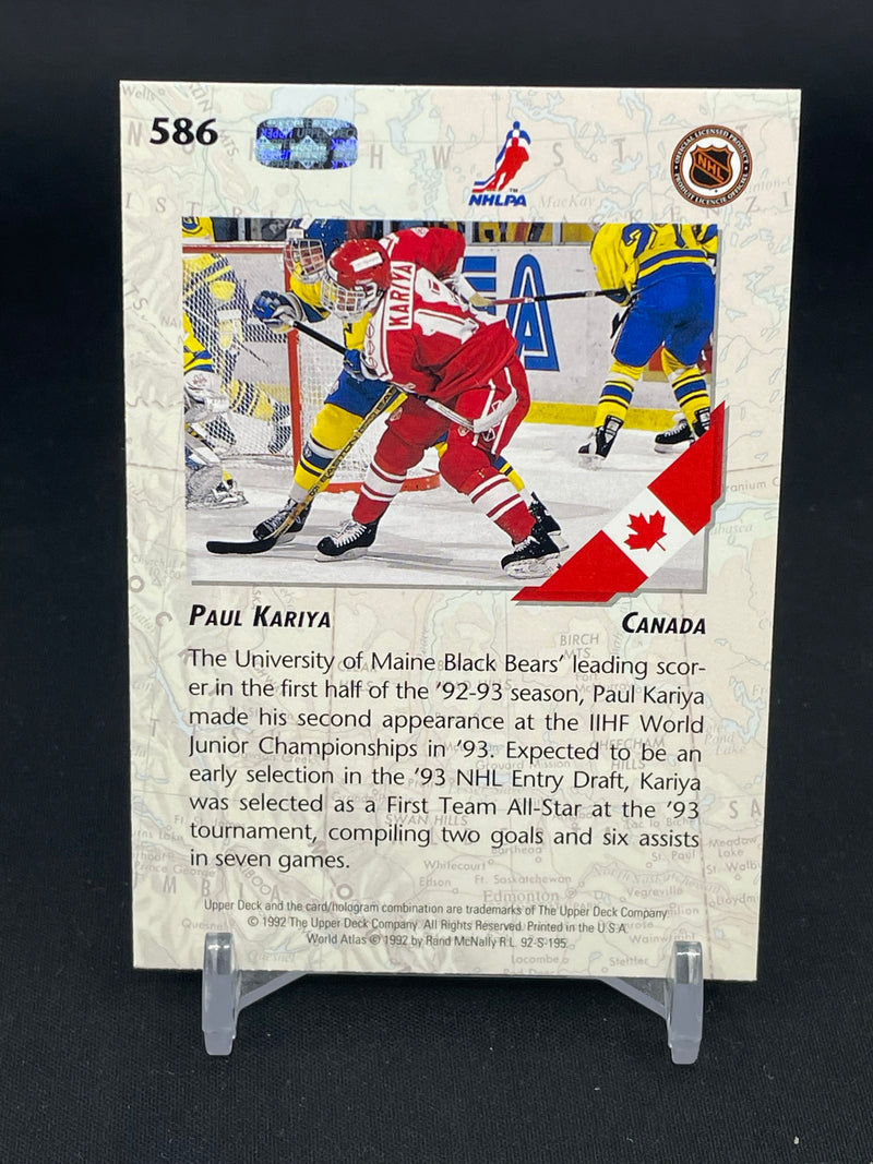 1992 UPPER DECK - WORLD JUNIOR CHAMPIONSHIPS - P. KARIYA -