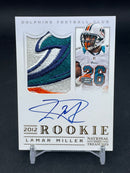 2012 PANINI NATIONAL TREASURES - ROOKIE - L. MILLER - #312 - #'D/49 - RELIC - AUTOGRAPH - RC