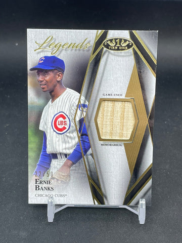 2022 TOPPS TIER ONE - LEGENDS - E. BANKS - #T1LR-EB - #'D/50 - RELIC