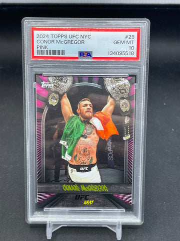 2024 TOPPS UFC NYC - PINK - C. MCGREGOR - #29 - PSA 10