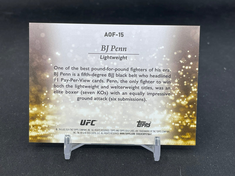 2024 TOPPS GOLD LABEL - ART OF FIGHTING - BJ PENN -