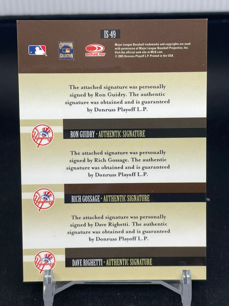 2005 DONRUSS SIGNATURE SERIES - INKCREDIBLE - R. GUIDRY / R. GOSSAGE / D. RIGHETI -