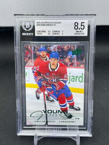 2025 UPPER DECK HOLIDAY - YOUNG GUNS - I. DEMIDOV - #205 - BGS 8.5 - RC