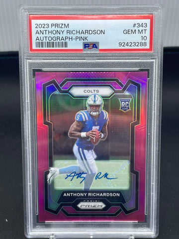 2023 PANINI PRIZM - PINK PRIZM - A. RICHARDSON - #343 - PSA 10 - AUTOGRAPH - RC