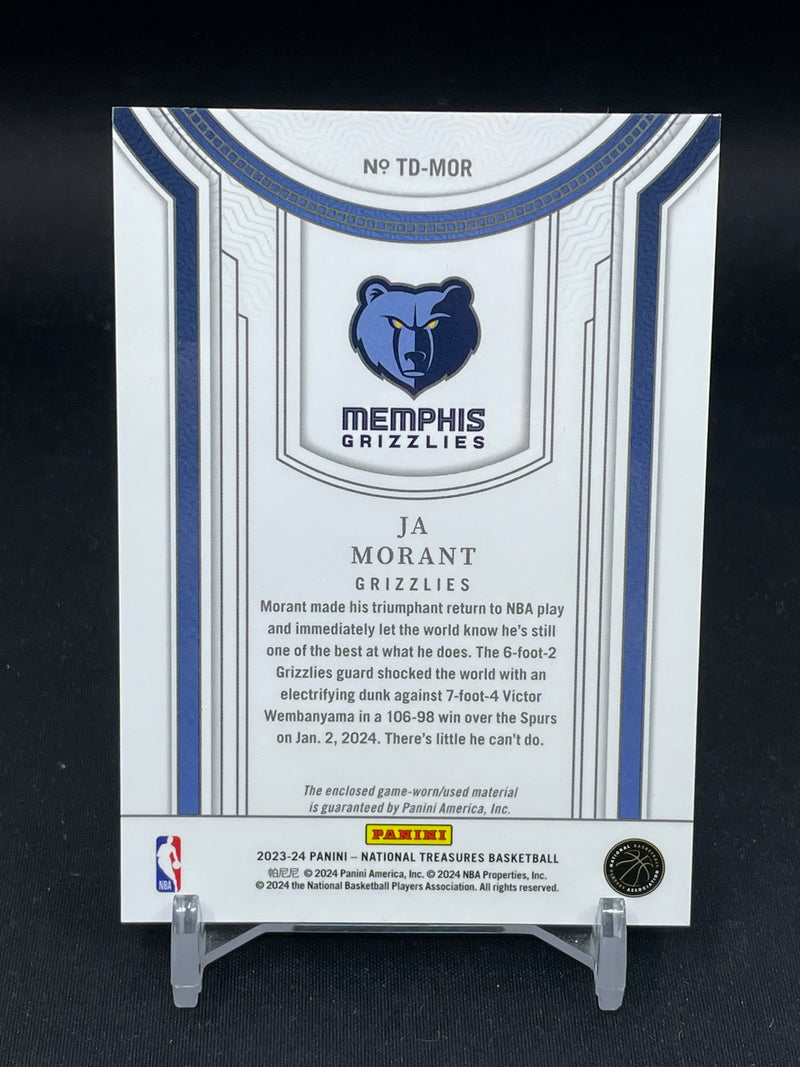 2023 PANINI NATIONAL TREASURES - TREASURED THREADS - J. MORANT - #TD-MOR - #'D/99 - RELIC