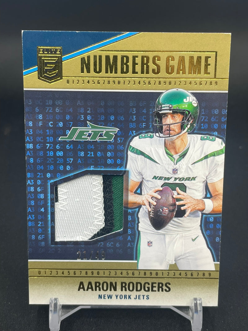 2024 PANINI DONRUSS ELITE - NUMBERS GAME - A. RODGERS - #NG-ARO - #'D/49 - RELIC