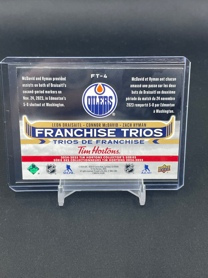 2024 UPPER DECK TIM HORTONS - FRANCHISE TRIOS - L. DRAISAITL / C. MCDAVID / Z. HYMAN -