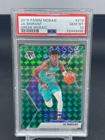 2019 PANINI MOSAIC - GREEN MOSAIC - J. MORANT - #219 - PSA 10 - RC
