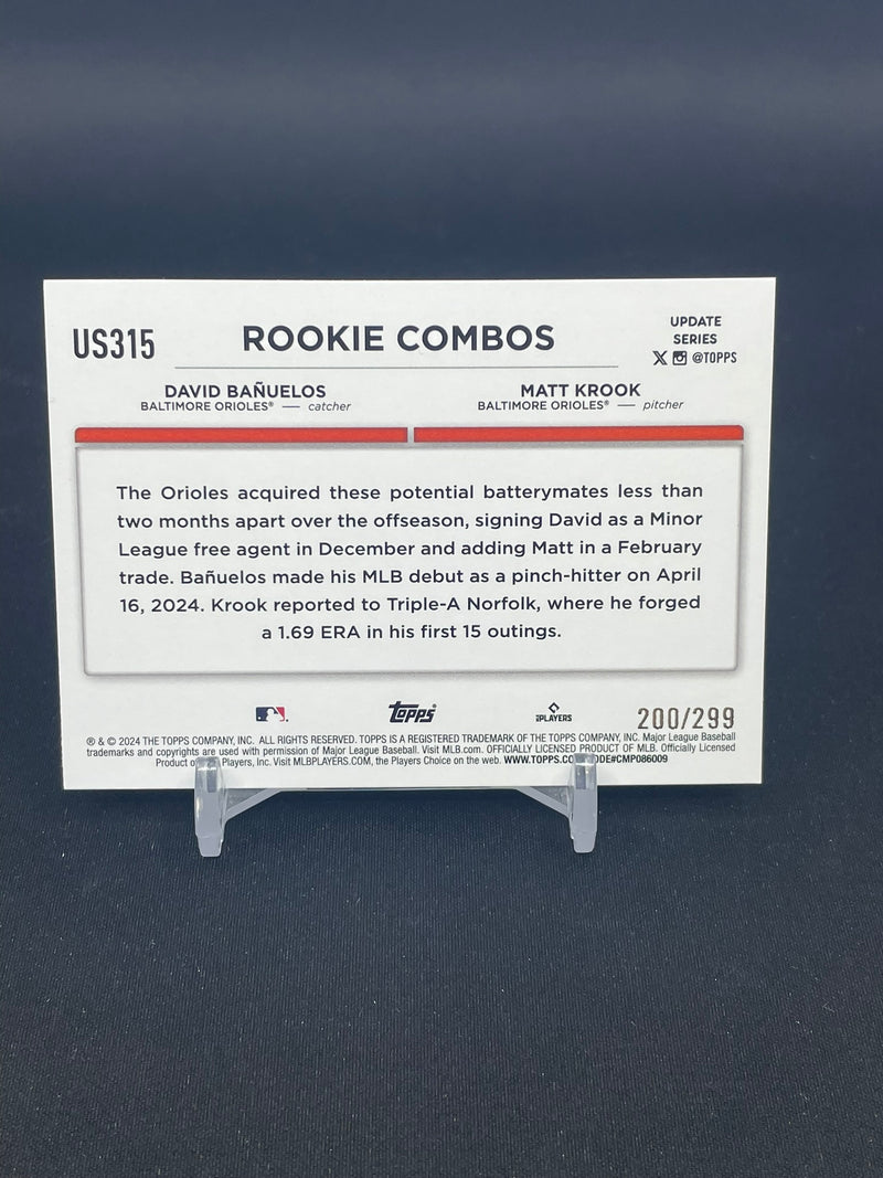 2024 TOPPS UPDATE - ORANGE CRACKLE FOILBOARD - ROOKIE COMBOS - #US315 - #'D/299 - RC