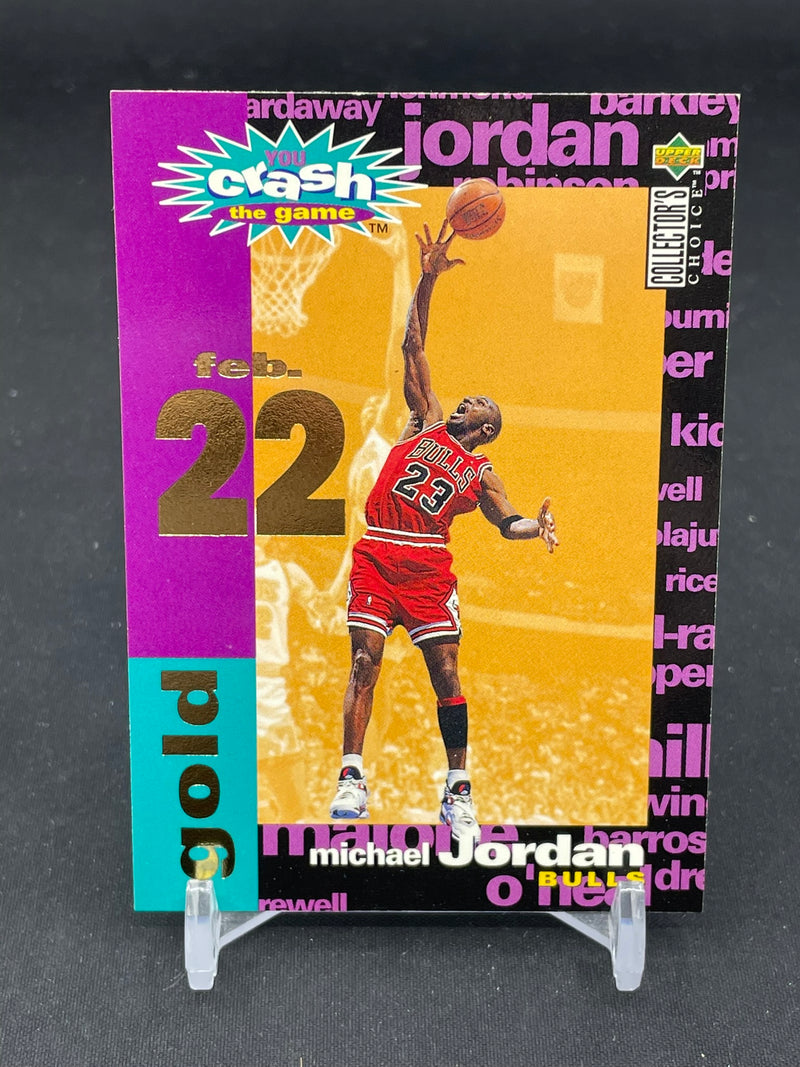 1995 UPPER DECK COLLECTOR'S CHOICE - YOU CRASH THE GAME - GOLD SET - FEB. 22 - M. JORDAN -