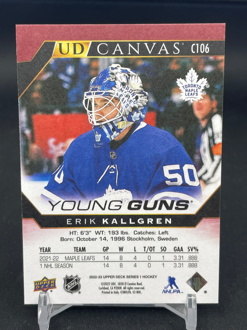 2022 UPPER DECK SERIES ONE - UD CANVAS - YOUNG GUNS - E. KALLGREN -