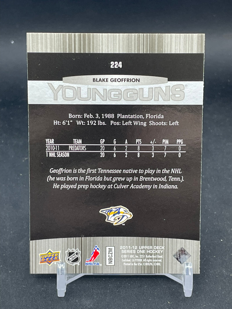 2011 UPPER DECK SERIES ONE - YOUNG GUNS - B. GEOFFRION -