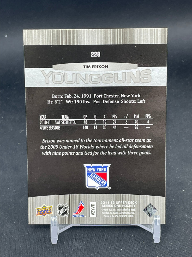 2011 UPPER DECK SERIES ONE - YOUNG GUNS - T. ERIXON -