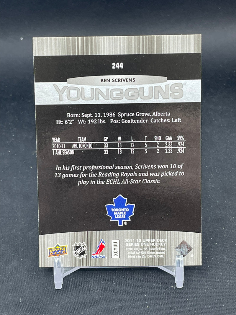 2011 UPPER DECK SERIES ONE - YOUNG GUNS - B. SCRIVENS -