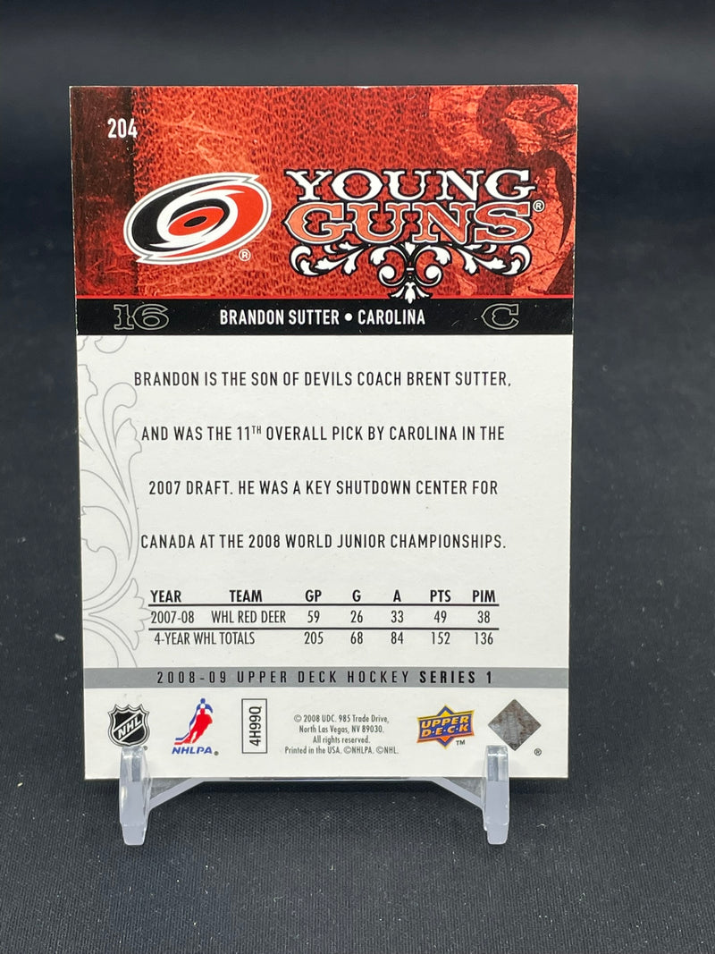 2008 UPPER DECK SERIES ONE - YOUNG GUNS - B. SUTTER -