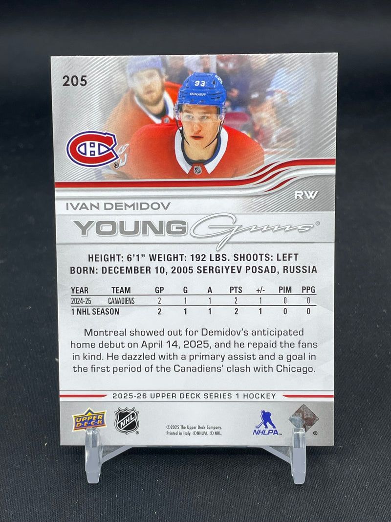 2025 UPPER DECK SERIES ONE - YOUNG GUNS - I. DEMIDOV -