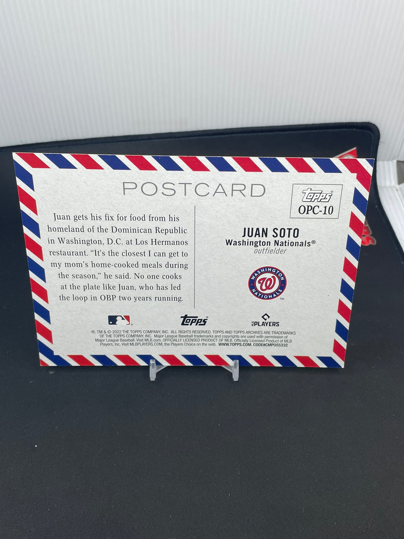 2022 TOPPS ARCHIVES - POSTCARD BOX TOPPER - J. SOTO -