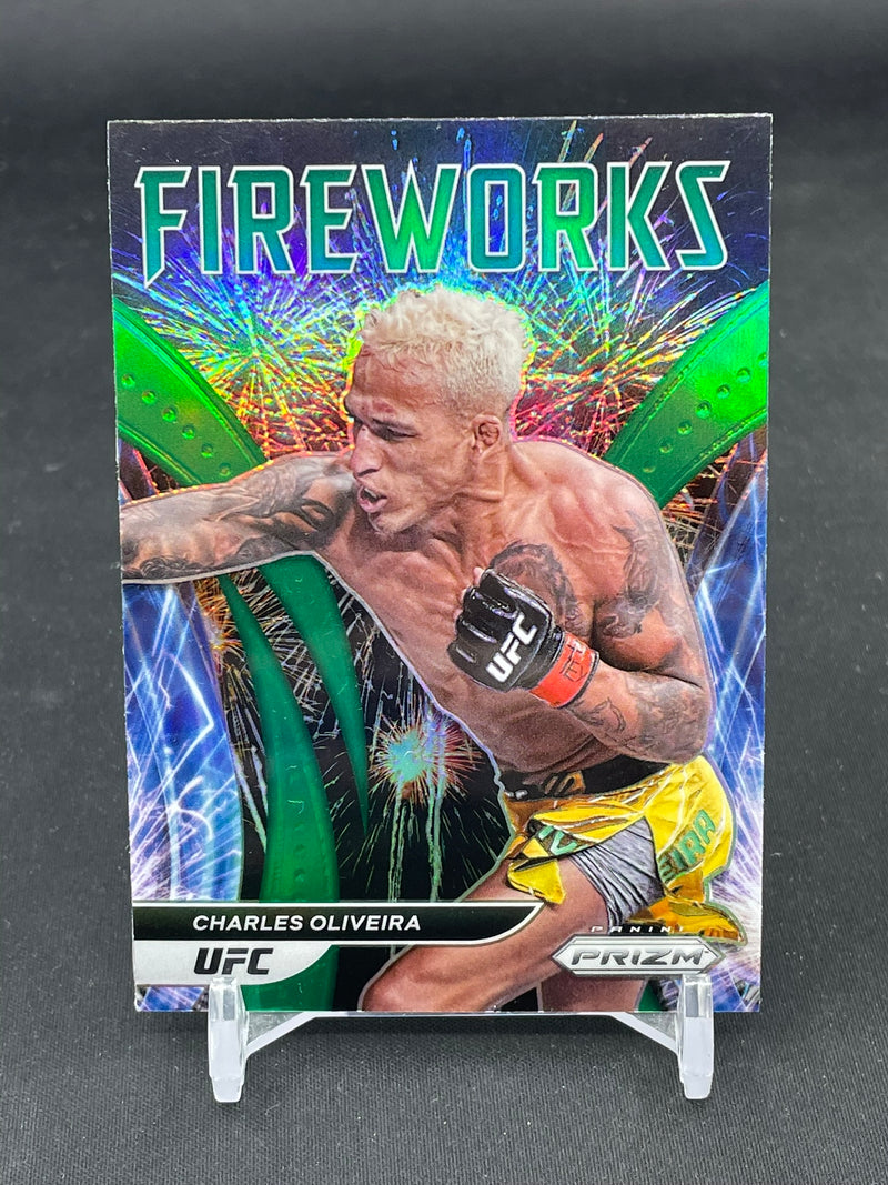 2022 PANINI PRIZM UFC - GREEN PRIZM - FIREWORKS - C. OLIVEIRA -
