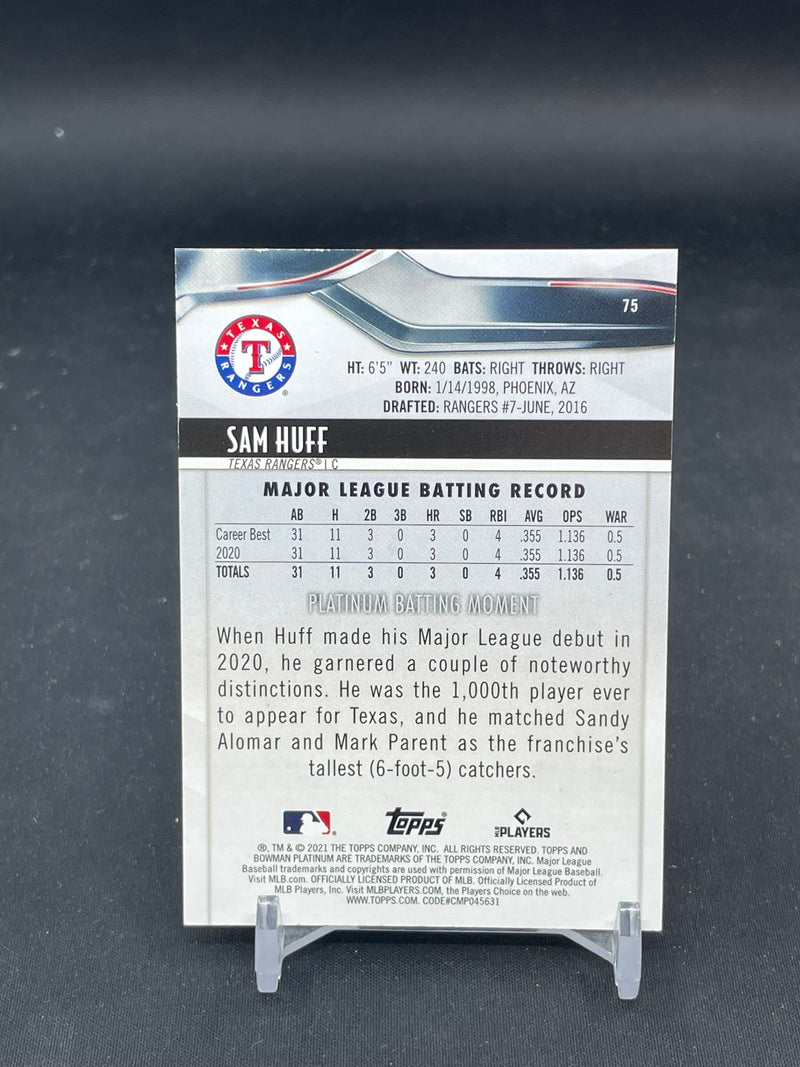 2021 TOPPS BOWMAN PLATINUM - GOLD - S. HUFF - #75 - #'D/50 - RC
