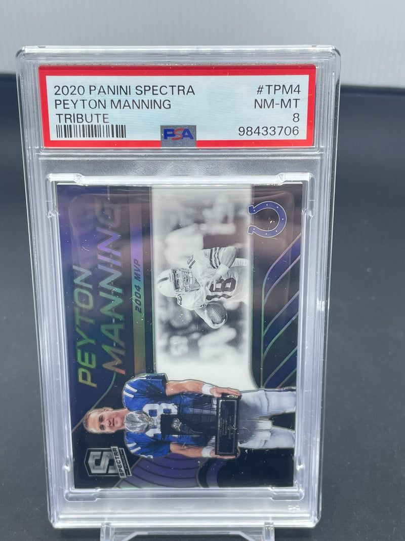 2020 PANINI SPECTRA - TRIBUTE PRIZM - P. MANNING - #TPM4 - #'D/99 - PSA 8