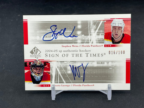 2004 UPPER DECK SP AUTHENTIC - SIGN OF THE TIMES - S. WEISS / R. LUONGO - #DS-WL - #'D/100 - DUAL AUTOGRAPH