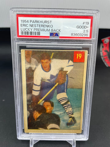 1954 PARKHURST - LUCKY PREMIUM BACK - E. NESTERENKO - #19 - PSA 2.5