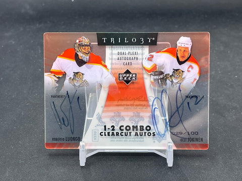 2006 UPPER DECK TRILOGY - 1-2 COMBO CLEARCUT AUTOS - R. LUONGO / O. JOKINEN - #C2-LJ - #'D/100 - DUAL AUTOGRAPH