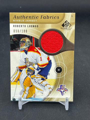 2005 UPPER DECK SP GAME USED - GOLD - AUTHENTIC FABRICS - R. LUONGO - #AF-RL - #'D/100 - RELIC