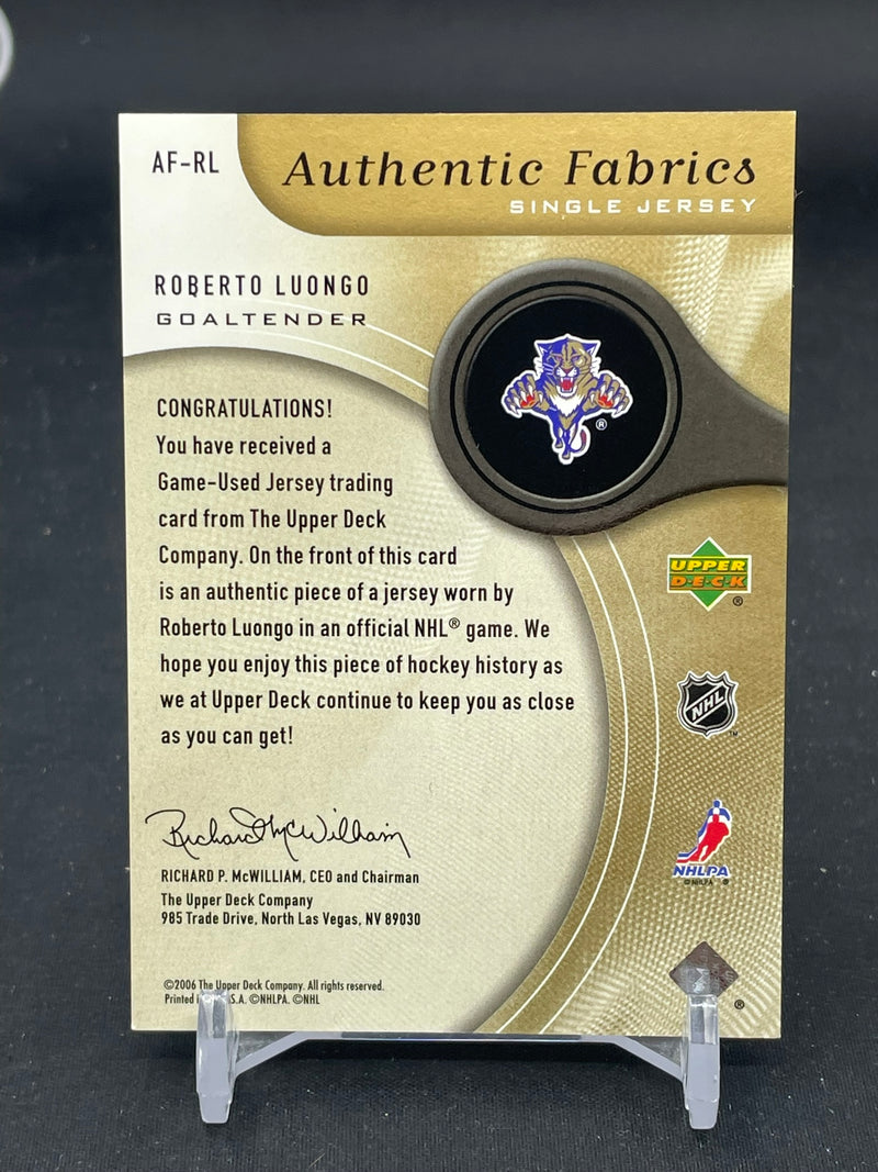 2005 UPPER DECK SP GAME USED - GOLD - AUTHENTIC FABRICS - R. LUONGO - #AF-RL - #'D/100 - RELIC